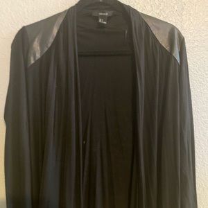 Pleather mix cardigan
